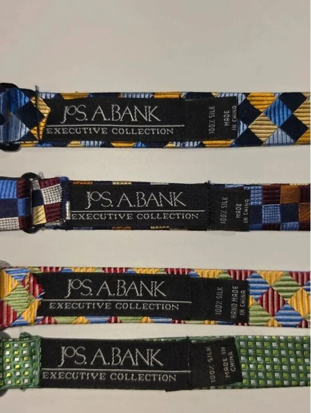 Lot of 4 Jos. A. Bank Executive Collection Silk Self-Tie Bow Ties